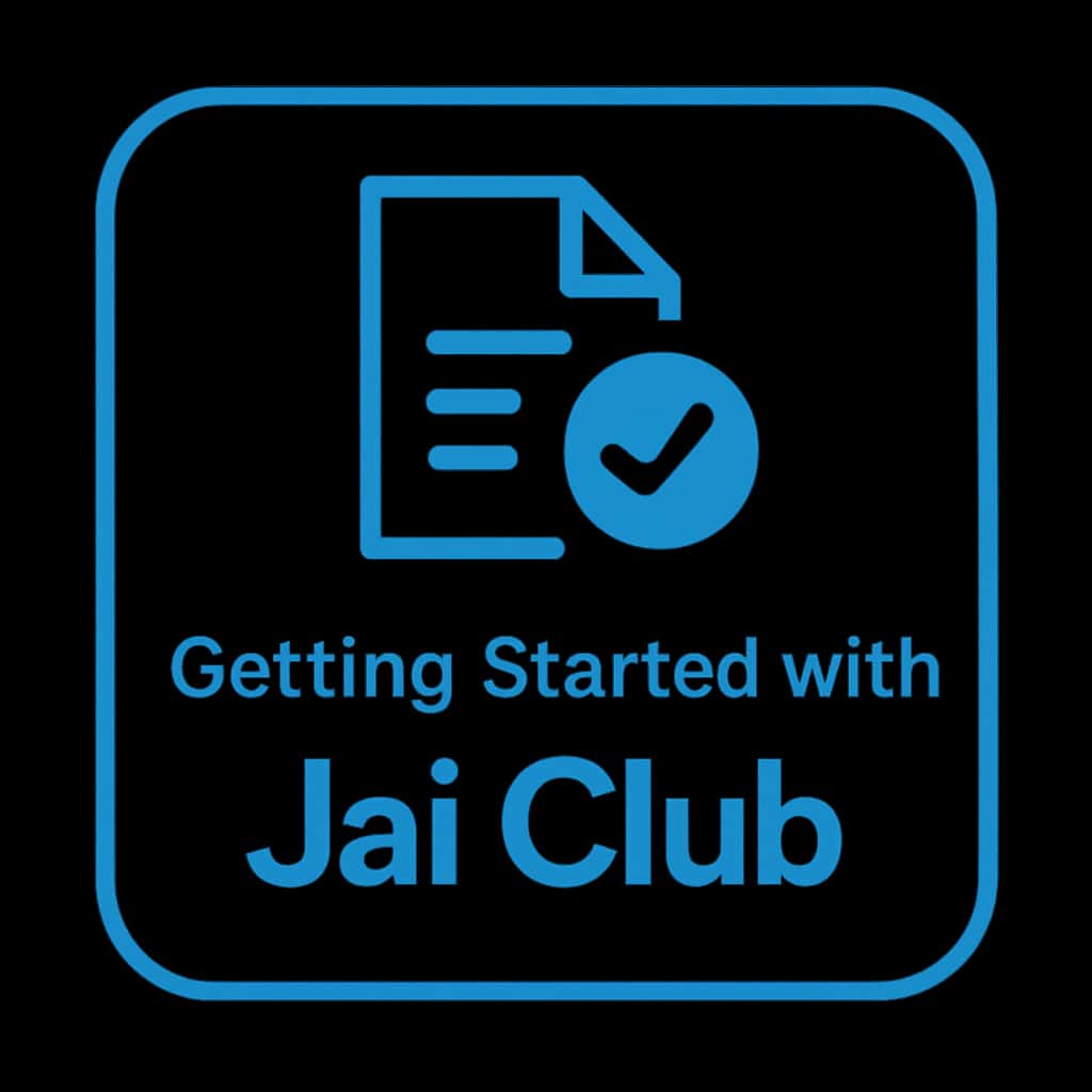 A badge symbolizing assistance in starting with Jai Club.