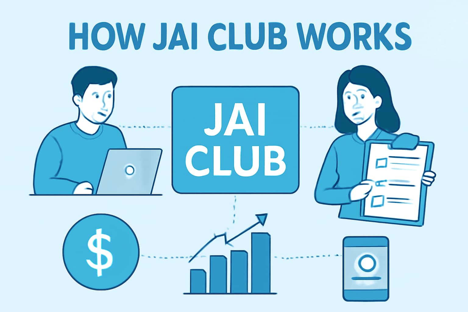 A professional visual representation of the Jai Club platform showcasing its functionalities.