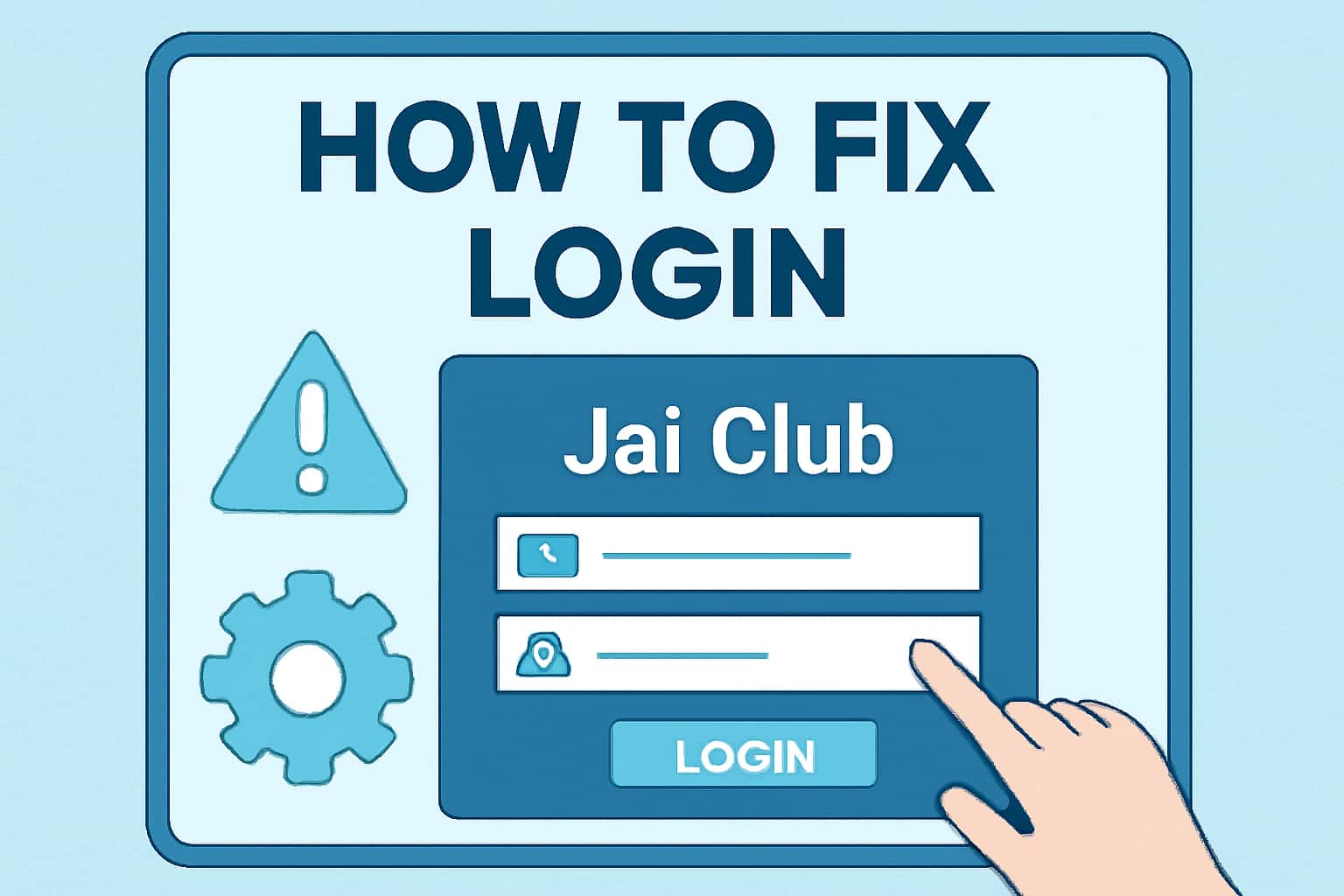 An informative overview of how to resolve login issues on Jai Club, featuring appropriate visual elements related to technical support.