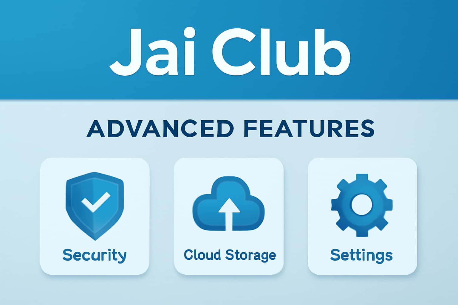 An informational scene illustrating the advanced features of Jai Club.