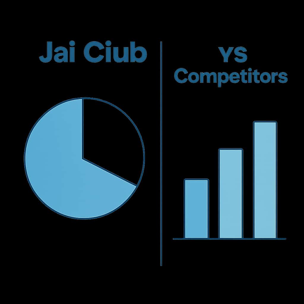 Illustration of features distinguishing Jai Club from competitors.