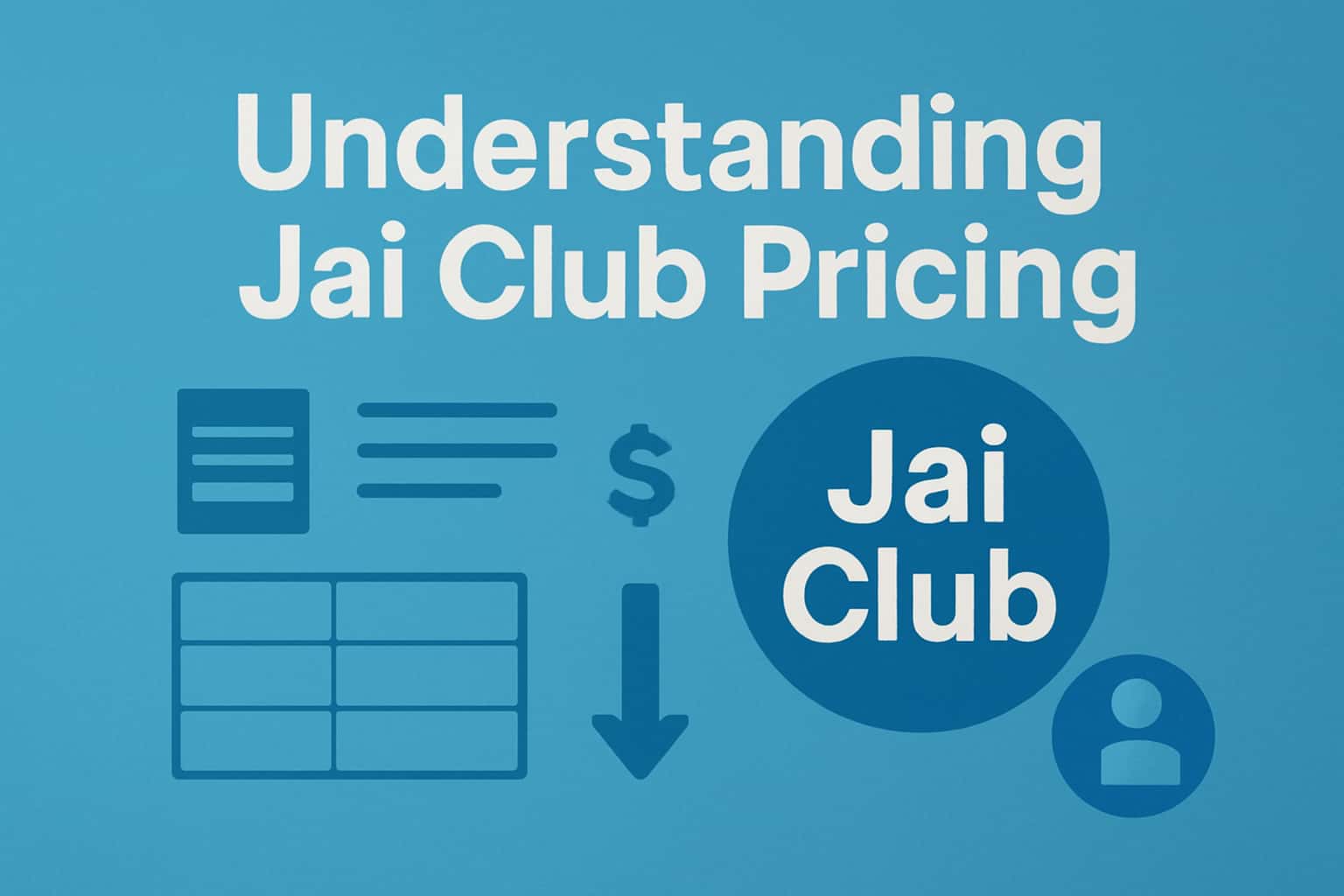 An illustrative graphic showing the concept of Jai Club pricing with modern design elements.